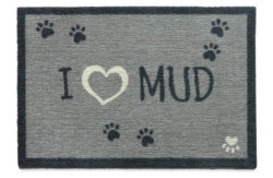 Howler and Scratch Love Mud Doormat - 75x50cm - Grey.